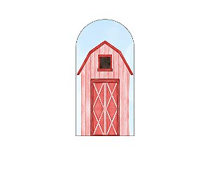 Painel Romano Veste Fácil 1,00x2,00 - Fazendinha Celeiro Vermelho 053