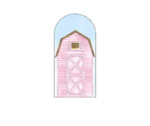 Painel Romano Veste Fácil 1,00x2,00 - Fazendinha Celeiro Rosa 054