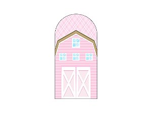 Painel Romano Veste Fácil 1,00x2,00 - Fazendinha Celeiro Delicado Rosa 055