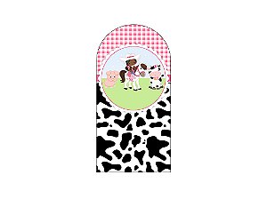 Painel Romano Veste Fácil 1,00x2,00 - Vaqueira Rosa com Animais 066