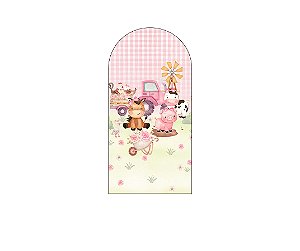 Painel Romano Veste Fácil 1,00x2,00 - Fazendinha Carrinho Rosa 068
