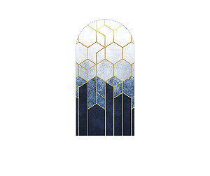 Painel Romano Veste Fácil 1,00x2,00 - Efeito Geométrico Azul Escuro 006