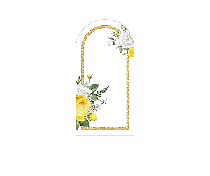 Painel Romano Veste Fácil 1,00x2,00 - Efeito Geométrico Flores Amarelo 012