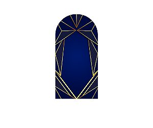 Painel Romano Veste Fácil 1,00x2,00 - Azul Efeito Geométrico Dourado 022