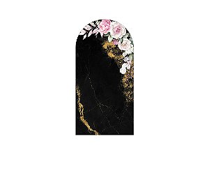 Painel Romano Veste Fácil 1,00x2,00 - Efeito Marmorizado Preto e Dourado 025