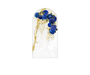 Painel Romano Veste Fácil 1,00x2,00 - Efeito Geométrico Floral Azul 027