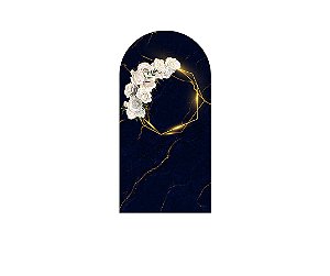 Painel Romano Veste Fácil 1,00x2,00 - Efeito Geométrico Azul Floral 030