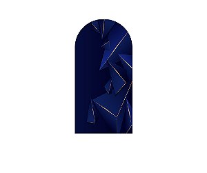 Painel Romano Veste Fácil 1,00x2,00 - Geométrico Azul com Dourado 039