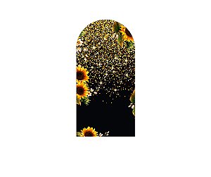 Painel Romano Veste Fácil 1,00x2,00 - Girassóis Efeito Glitter Dourado 005