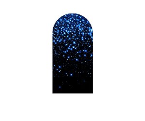 Painel Romano Veste Fácil 1,00x2,00 - Preto Efeito Glitter Azul Caindo 017