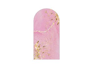 Painel Romano Veste Fácil 1,00x2,00 - Efeito Mármore Rosa e Dourado 043