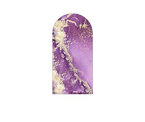 Painel Romano Veste Fácil 1,00x2,00 - Efeito Mármore Roxo e Dourado 057
