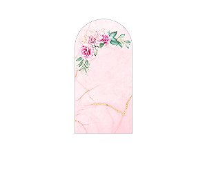 Painel Romano Veste Fácil 1,00x2,00 - Efeito Mármore Floral Rosa 069