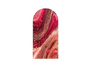 Painel Romano Veste Fácil 1,00x2,00 - Efeito Mármore Vermelho e Dourado 073