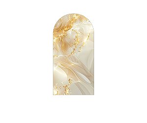 Painel Romano Veste Fácil 1,00x2,00 - Efeito Marmorizado Bege e Dourado 075