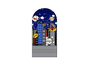 Painel Romano Veste Fácil 1,00x2,00 - Heróis Cute Cidade Noite 001