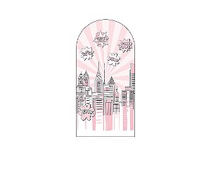 Painel Romano Veste Fácil 1,00x2,00 - Super Heroina Cidade Rosa 021