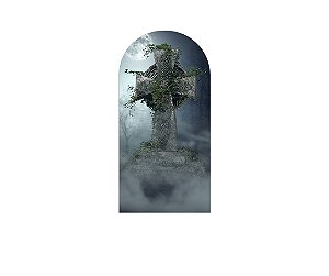 Painel Romano Veste Fácil 1,00x2,00 - Halloween Cemitério Assombrado 012