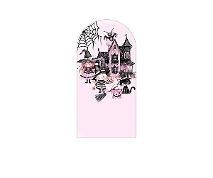 Painel Romano Veste Fácil 1,00x2,00 - Halloween Bruxinha Rosa e Preto 044
