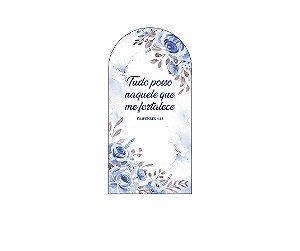 Painel Romano Veste Fácil 1,00x2,00 - Religioso Floral Azul 007