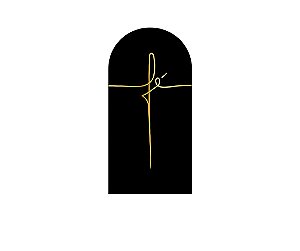 Painel Romano Veste Fácil 1,00x2,00 - Preto com Fé Dourado 013