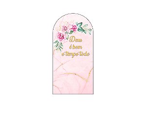 Painel Romano Veste Fácil 1,00x2,00 - Deus é Bom Efeito Mármore Rosa 050