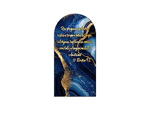 Painel Romano Veste Fácil 1,00x2,00 - Religioso Efeito Mármore Azul e Dourado 052