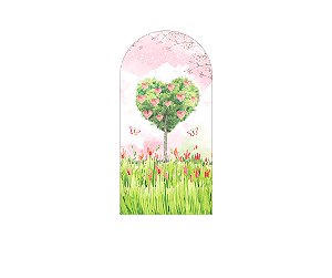 Painel Romano Veste Fácil 1,00x2,00 - Jardim Árvore de Coração 007