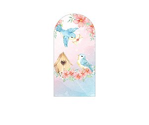 Painel Romano Veste Fácil 1,00x2,00 - Passarinhos Jardim Floral 010