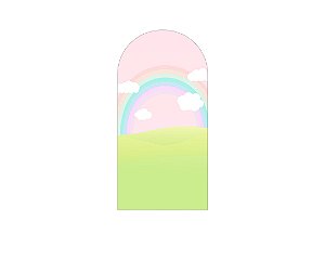Painel Romano Veste Fácil 1,00x2,00 - Jardim Cute com Arco-íris 022