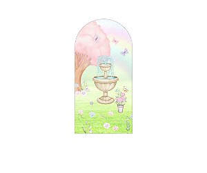 Painel Romano Veste Fácil 1,00x2,00 - Jardim Encantado com Arco-íris 037