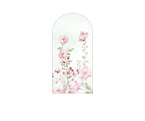 Painel Romano Veste Fácil 1,00x2,00 - Jardim Rosa e Verde Aquarela 056
