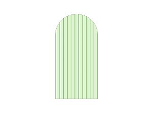 Painel Romano Veste Fácil 1,00x2,00 - Efeito Ripas de Madeira Verde 015