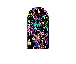 Painel Romano Veste Fácil 1,00x2,00 - Estrelas Coloridas Efeito Neon 003