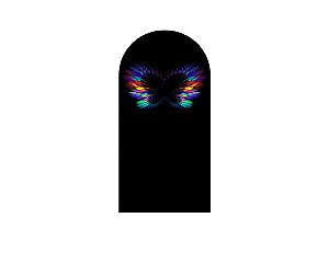 Painel Romano Veste Fácil 1,00x2,00 - Asas Multicoloridas Efeito Neon 008