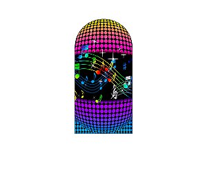 Painel Romano Veste Fácil 1,00x2,00 - Notas Musicais Balada Efeito Neon 012