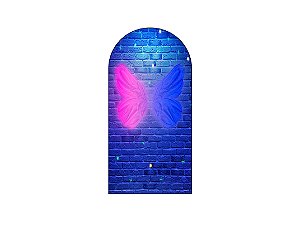 Painel Romano Veste Fácil 1,00x2,00 - Asas Azul e Rosa Efeito Neon 014