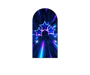 Painel Romano Veste Fácil 1,00x2,00 - Estrelas Azuis Efeito Neon 017