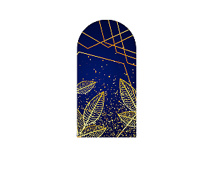 Painel De Festa Romano 1,00x2,00- Azul Efeito Geométrico Dourado 001