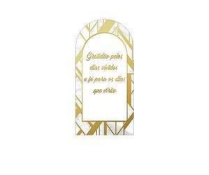 Painel De Festa Romano 1,00x2,00- Efeito Mármore Branco Gratidão 013