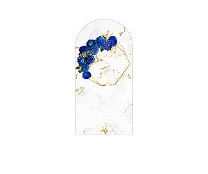 Painel De Festa Romano 1,00x2,00- Efeito Mármore Floral Azul 028