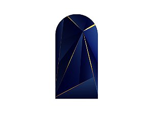 Painel De Festa Romano 1,00x2,00- Geométrico Azul Escuro com Dourado 040