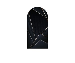 Painel De Festa Romano 1,00x2,00- Geométrico Preto com Dourado 041