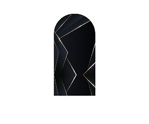 Painel De Festa Romano 1,00x2,00- Geométrico Preto e Dourado 042