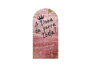 Painel De Festa Romano 1,00x2,00- A Dona Efeito Rosa Metalizado 007