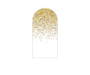 Painel De Festa Romano 1,00x2,00- Branco Efeito Glitter Dourado 021