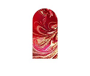 Painel De Festa Romano 1,00x2,00- Ondulações Vermelho e Dourado 060