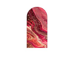 Painel De Festa Romano 1,00x2,00- Efeito Mármore Vermelho com Dourado 072