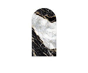 Painel De Festa Romano 1,00x2,00- Efeito Mármore Preto com Cinza 097