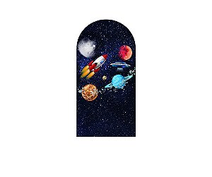 Painel De Festa Romano 1,00x2,00- Galáxia Planetas e Foguete 007
